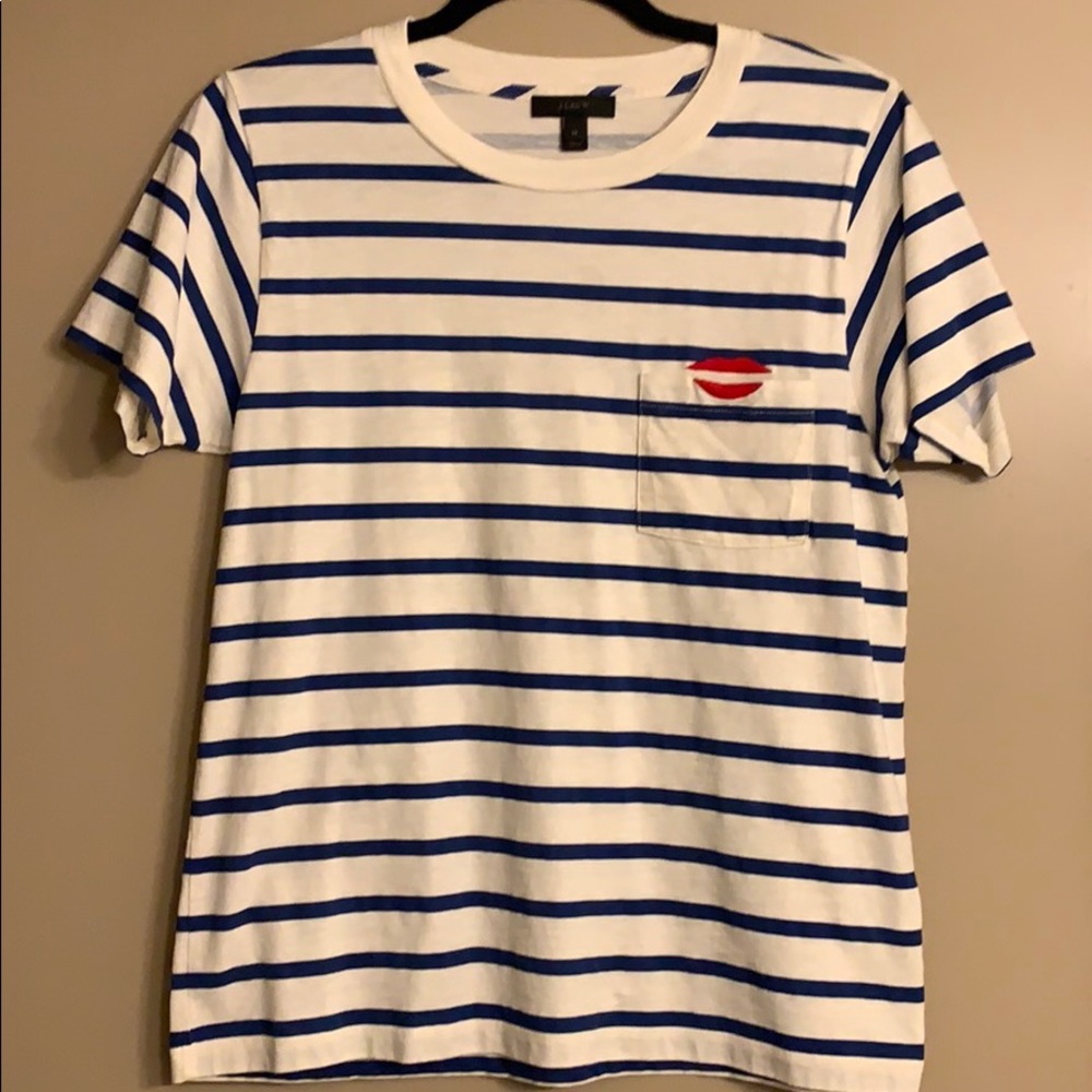 J. Crew blue and white stripped tee
